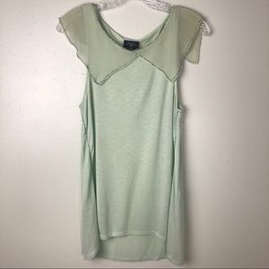 Anthropologie Deletta Green Embellished Top